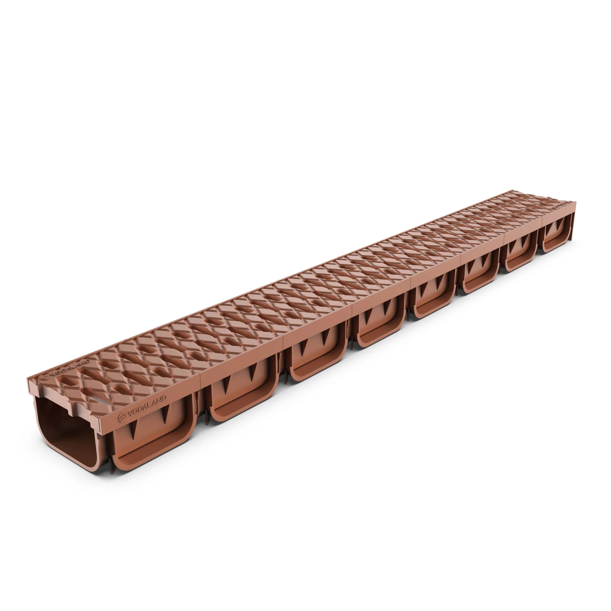 Canal de Plástico Easy 2 con Rejilla de Plástico Color Terracota