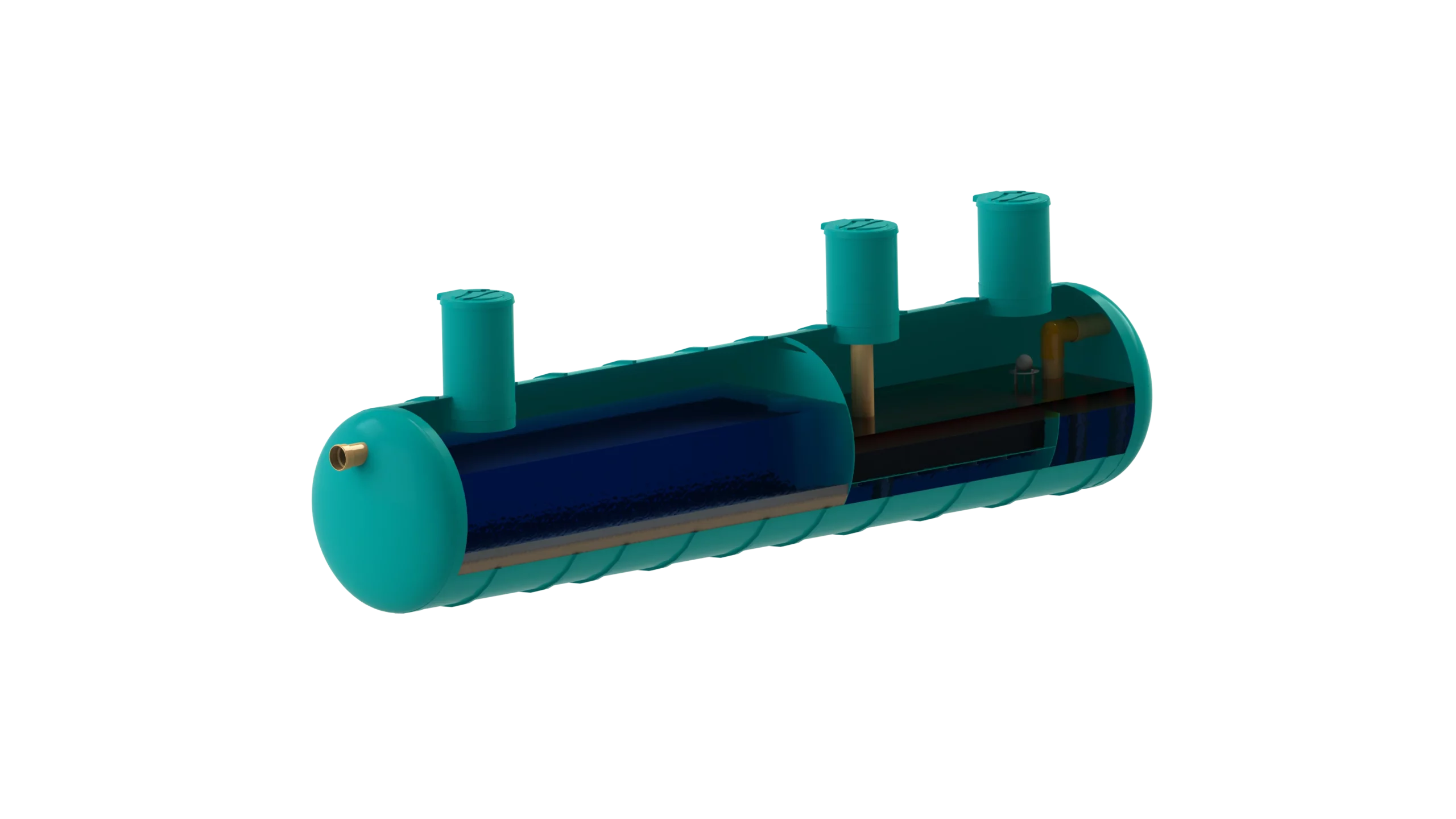 Separador de Hidrocarburos Horizontal sin BYPASS OilBaseH100-70 l/s D2000 L6000 Ø315 con decantador 7000L