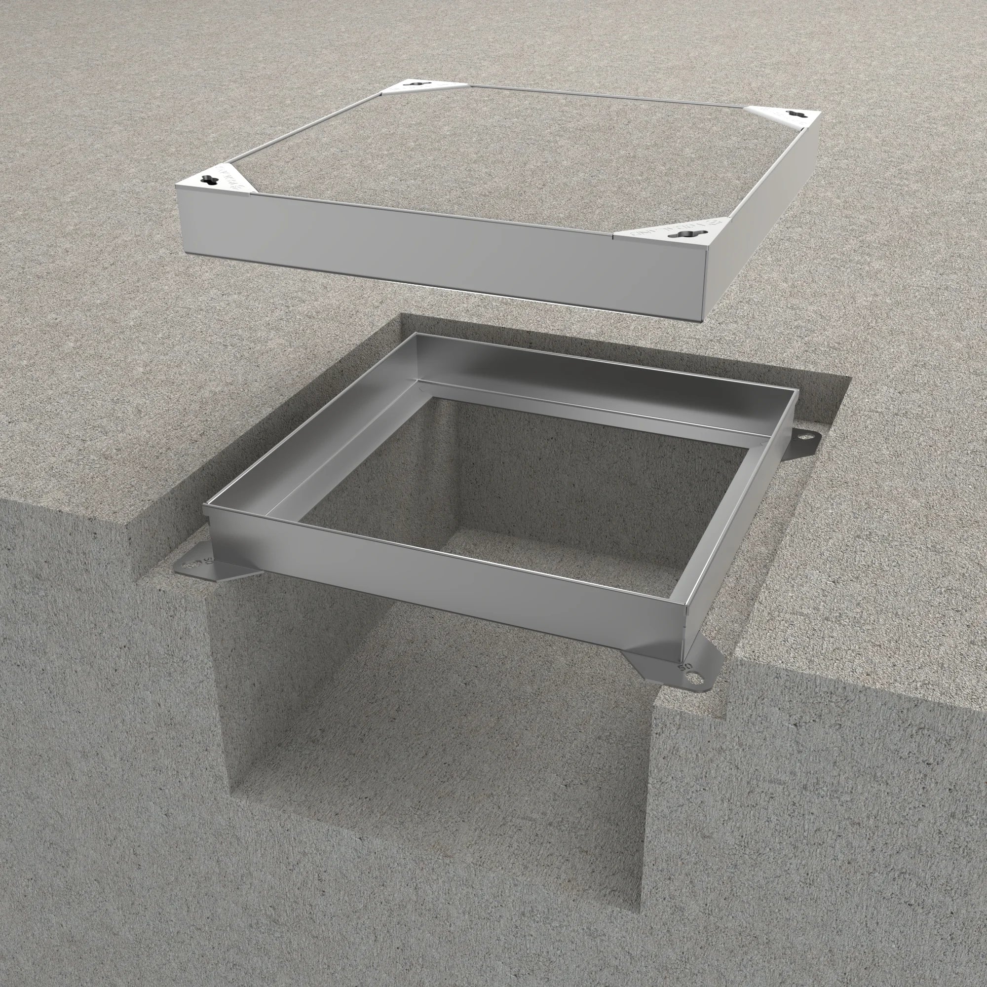 Tapa rellenable 40x40cm EASY de acero galvanizado clase de carga K3