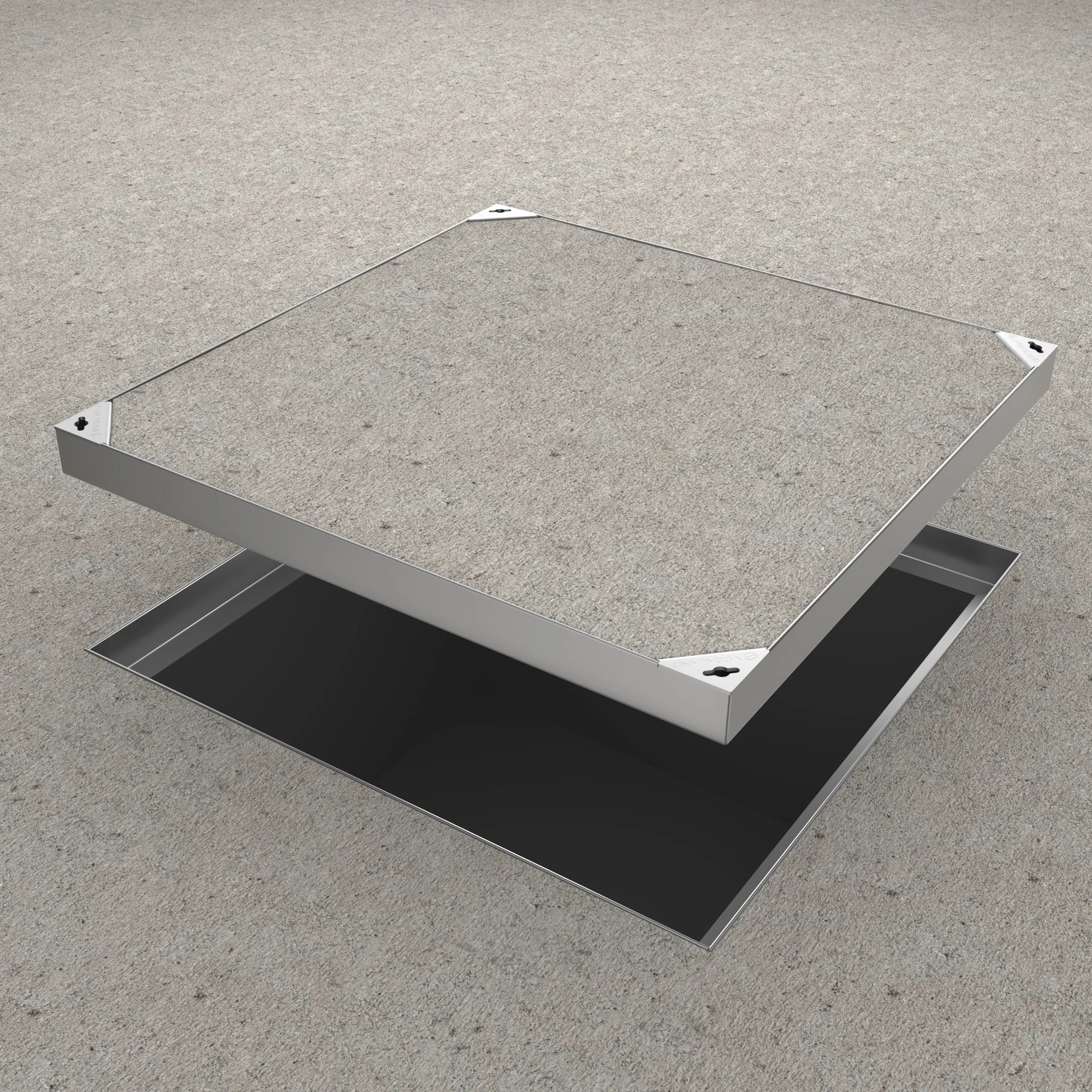 Tapa con marco 50x50 cm rellenable de acero galvanizado B125