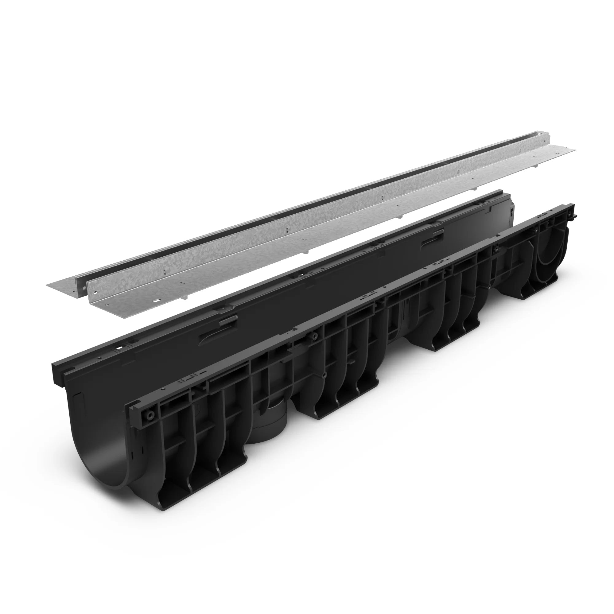 Canal de Plástico BASE DN100 con SLOT H25 de Acero Galvanizado