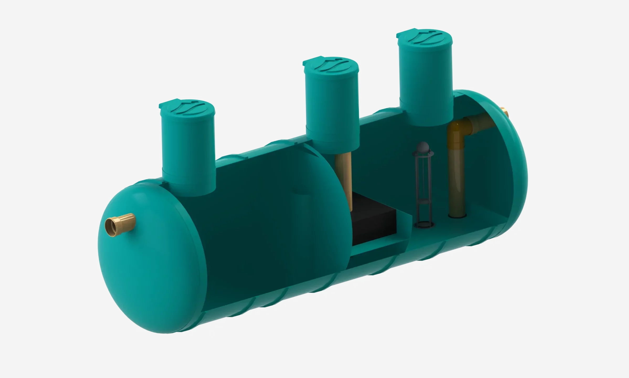 Separador de Hidrocarburos Horizontal sin BYPASS OilBaseH100-40 l/s D1600 L5900 Ø315 con decantador 4000L