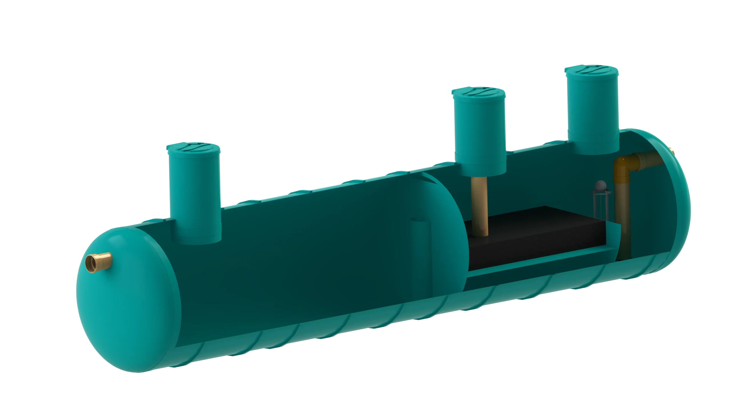 Separador de Hidrocarburos Horizontal sin BYPASS OilBaseH100-75 l/s D2000 L6500 Ø315 con decantador 7500L