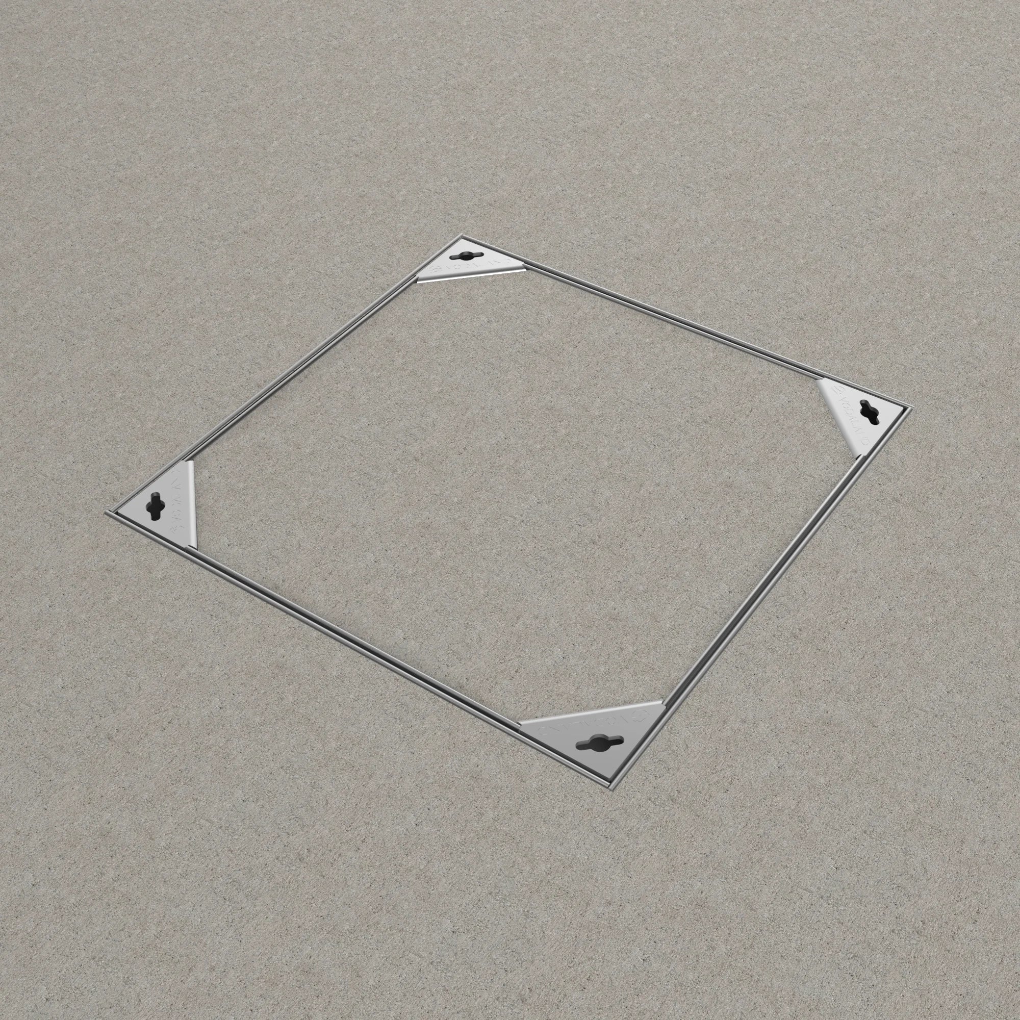 Tapa con marco 40x40 cm rellenable de acero galvanizado B125