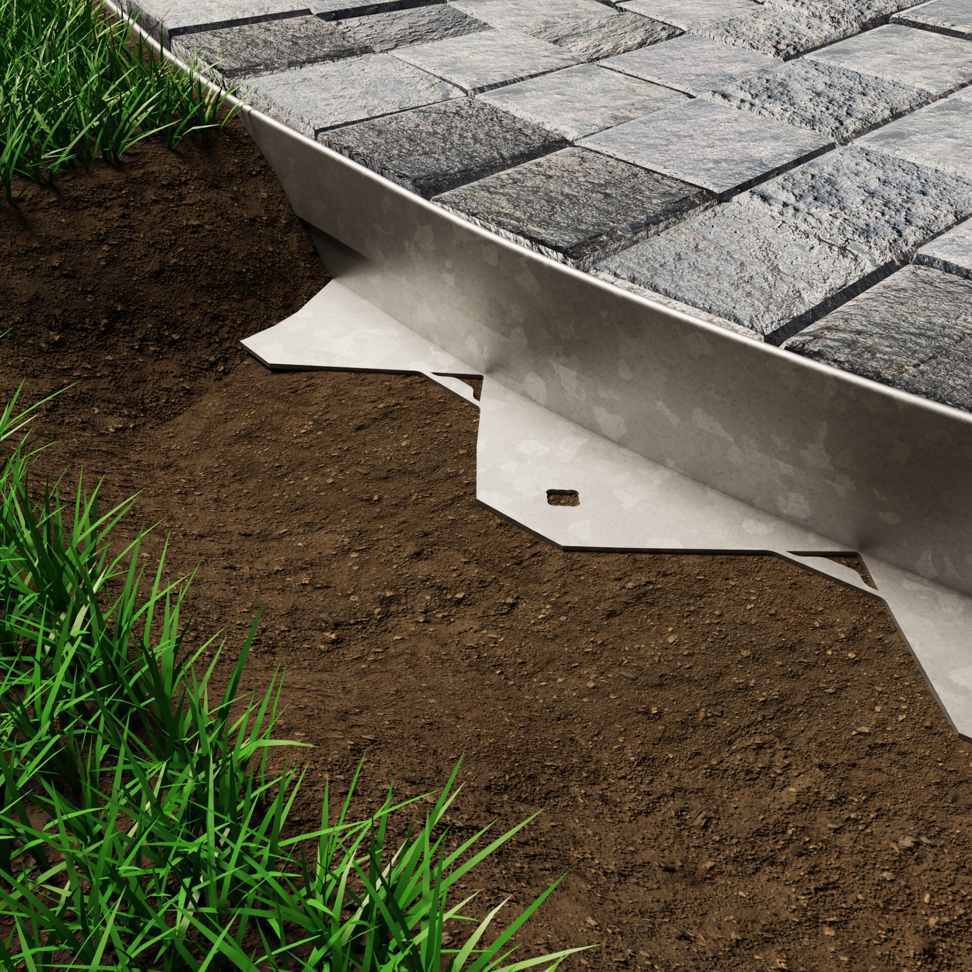 Bordura de acero galvanizado